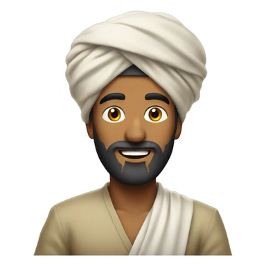 A medium dark man with a beard and a turban looking happy with poha sticker