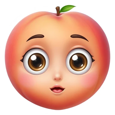 Shy blushing peach with big eyes sticker