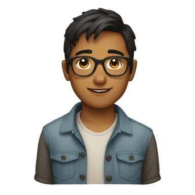 a boy with specs headshot indian sticker