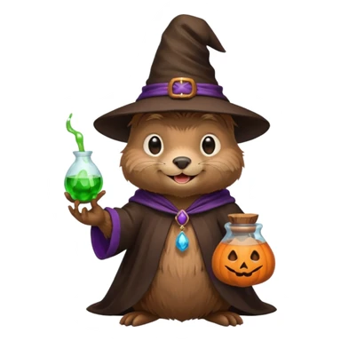 beaver in role witch sticker