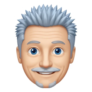 homme 60 ans cheveux gris piques petite barbe sourir sticker