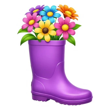 colorful flowers in rainboot sticker