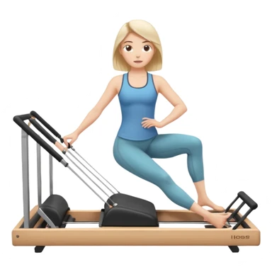 girl doing reformer Pilates focused expression sticker