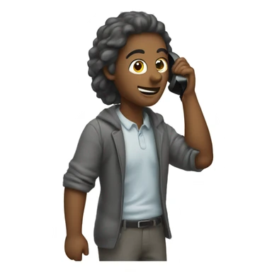 picking up the phone sticker