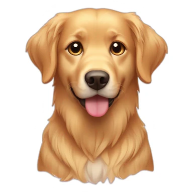 dog golden retriever with heart eyes sticker