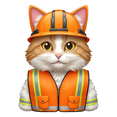 cat in hi-vis vest sticker