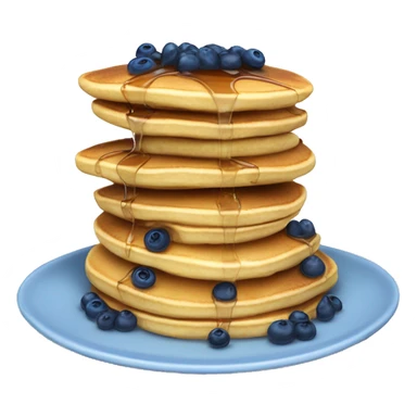 American pancakes with blueberrues and topping sticker