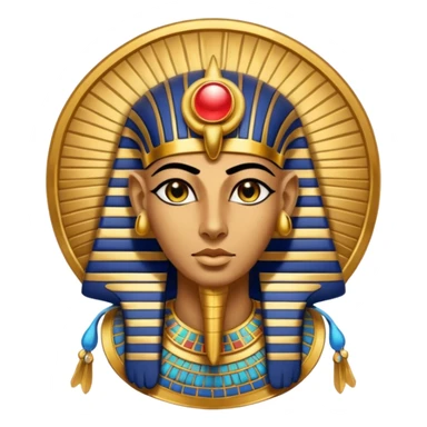 An emoji of the Egyptian god Ra. He has a falcon's head and wears a sun disk on top, with a solemn expression.

 sticker