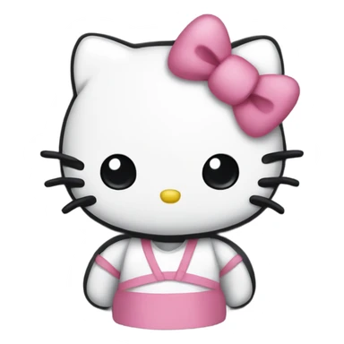 Hello kitty with black ribbon sticker