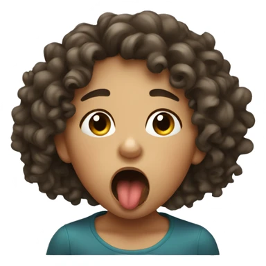 Curly haired girl coughing  sticker