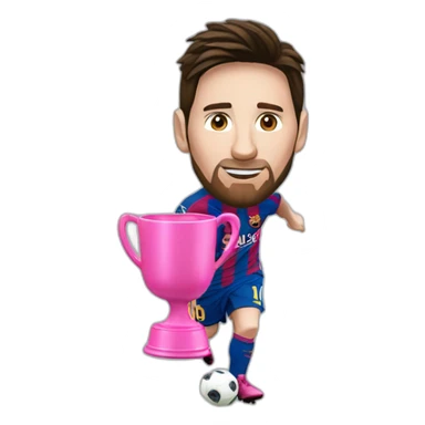 lionel messi with a pink cup sticker