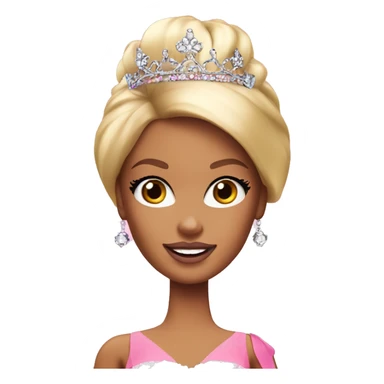 Barbie girl with tiara sticker