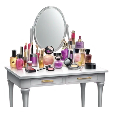 Makeup vanity with perfume on it sticker