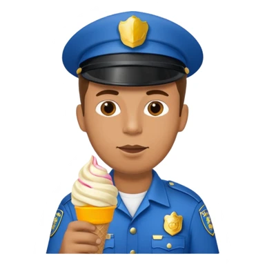 Policeman eating icecream  sticker