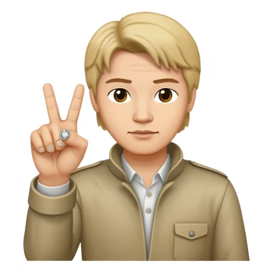 Han with middle finger and ring finger pointing forward  sticker