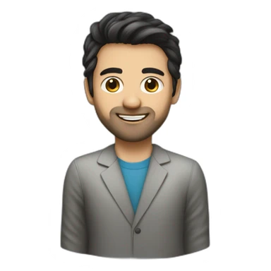 happy data scientist dark hair without beard sticker