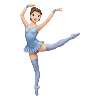 Ballet dancer in over the knee socks, leotard and long brown hair sticker