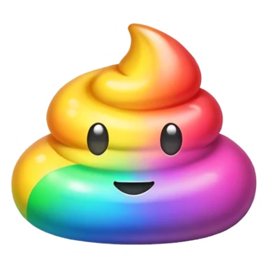 Rainbow poop sticker