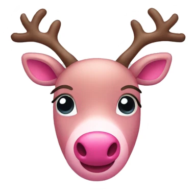 Cute pink Reindeer  sticker