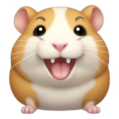 Hamster with chubby cheeks and braces on teeth sticker