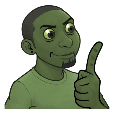 Black dude sticking up middle finger sticker