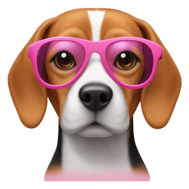 beagle wearing pink sunglasses  sticker