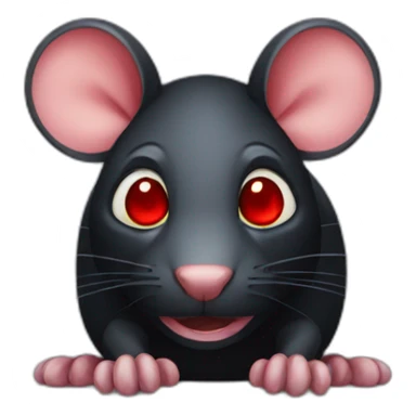Black rat with red eyes sticker