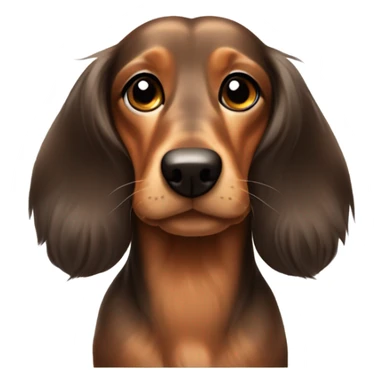 Long hair dapple miniature dachshund  sticker