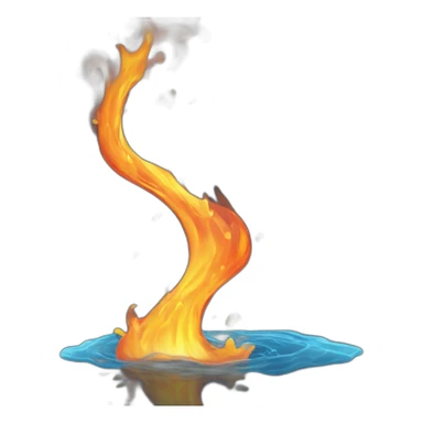 water merging with fire glow effect sticker