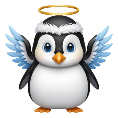 penguin angel sticker