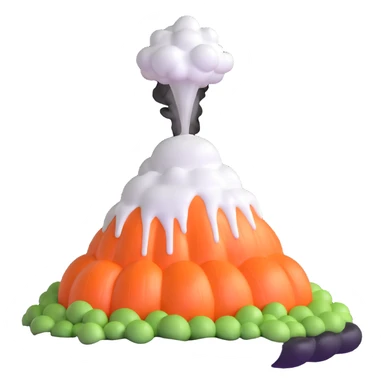 onion volcano with steam coming out sticker