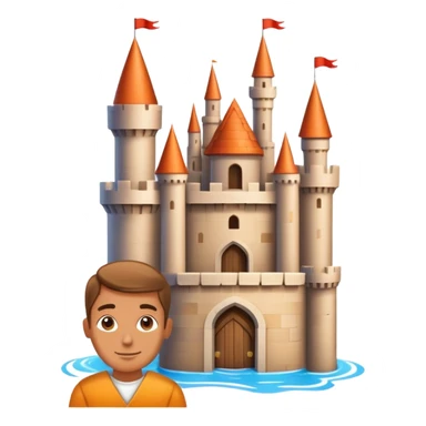 Visionary entrepreneur imagining completed castle instead of building blocks sticker