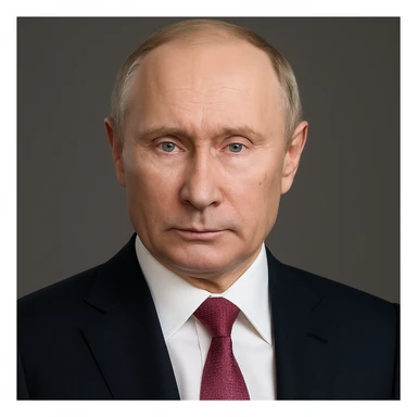 Refine the photorealistic details of Vladimir Putin, enhancing facial features and realism sticker