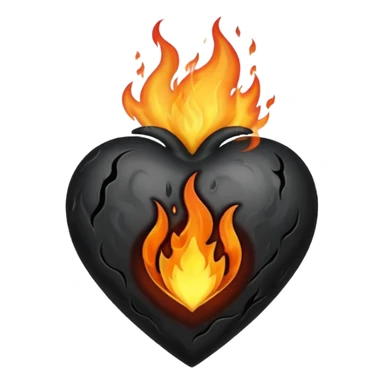 heart with a black flame sticker