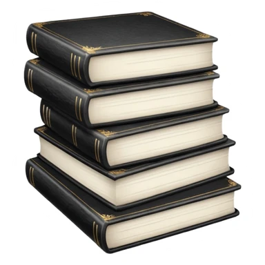 5 black and white books sticker