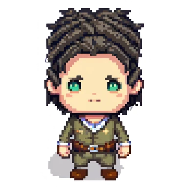 character with only three dark hairs on his head sticker