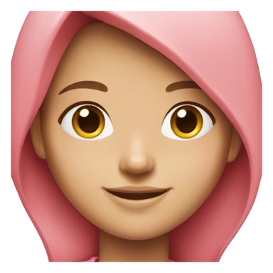 White girl, bright smile, red long hair, wearing pink hoodie sticker