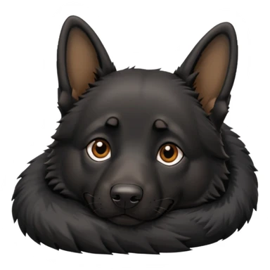 mostly black german shepherd lying on back sticker