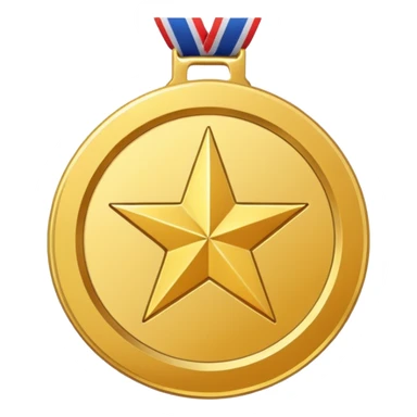 a gold medal with a star engraved on it sticker