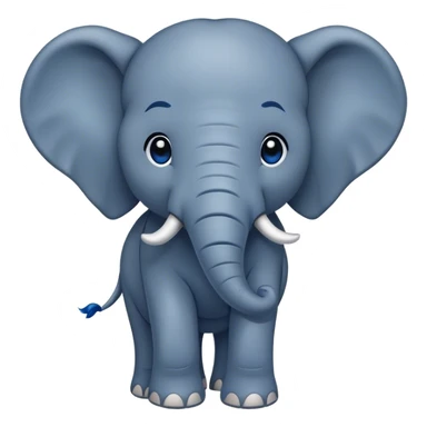elephant with dark blue heart sticker