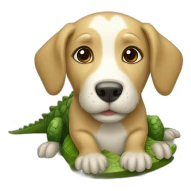 Chien sur crocodile sticker