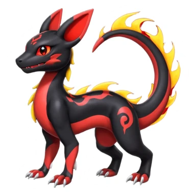 Guilmon-Salandit-Umbreon-Fakémon-hybrid-creature (full body)  sticker
