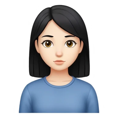 Girl with straight black hair standing  sticker