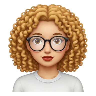 Curly girl with glasses sticker