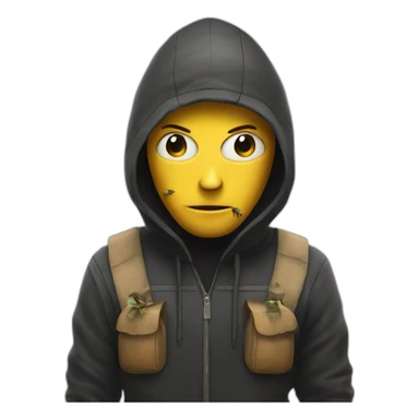 a thief with bee head sticker