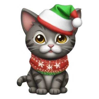 Cat wearing a christmas hoodie sticker