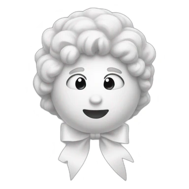 white bow emoticon sticker