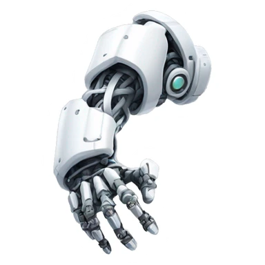White mechanical cyborg arm and bicep sticker