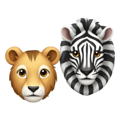 Lion and zebra and lemur sticker