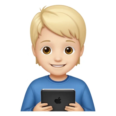 kid hold a tablet sticker